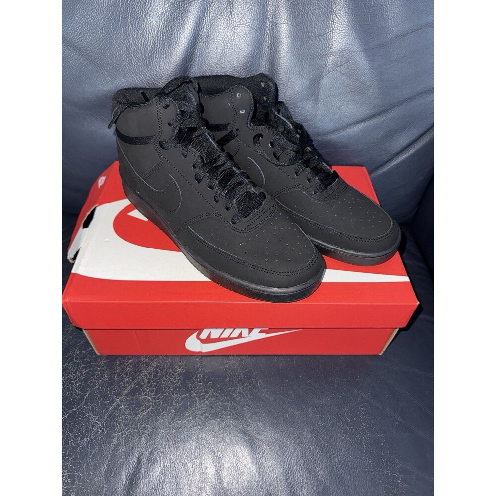Nike COURT VISION MID Men's 13 All Black CU6620-001 Athletic Sneaker Shoes